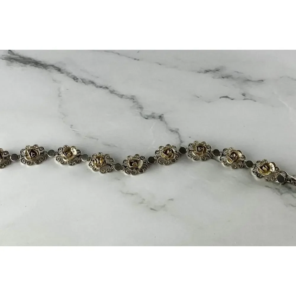 Vintage 925 Sterling Silver Bracelet Size 7 In